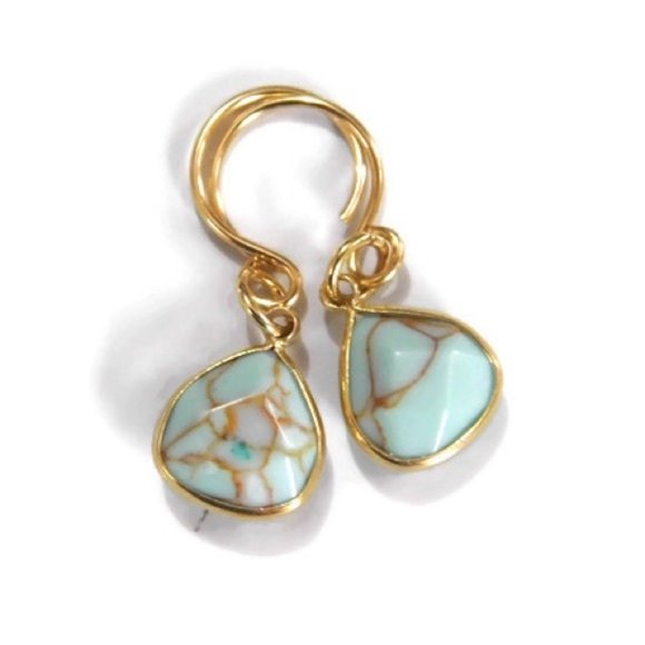 Moodtherapy Jewelry - New: Turquoise Gemstone Briolette Earrings Moodtherapy Jewelry - New: Turquoise Gemstone Briolette Earrings